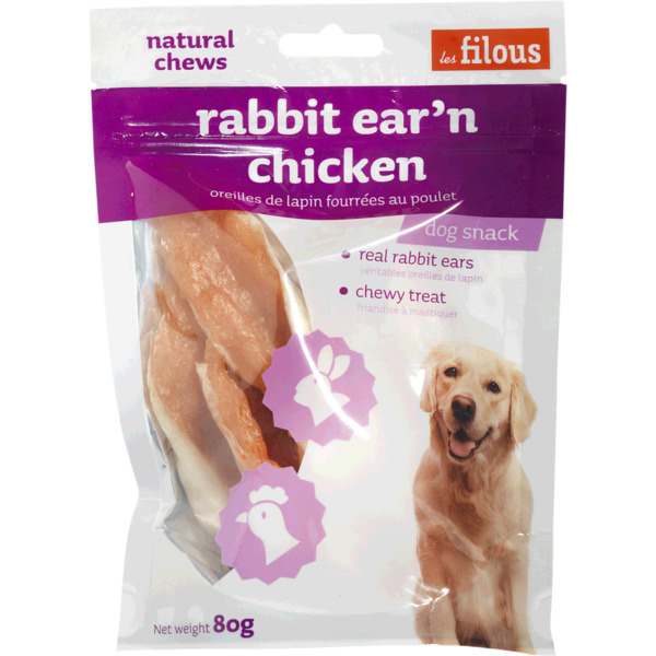 LES FILOUS-CHICKEN N' RABBIT EAR 80G