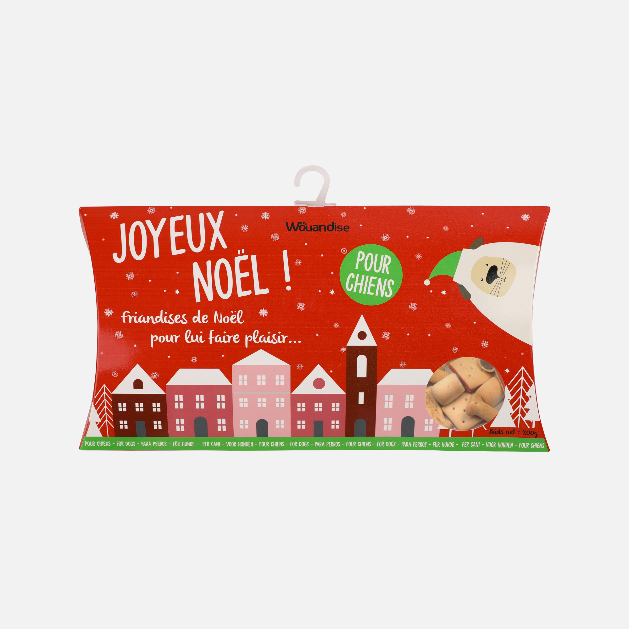 ENVELOPE DE NATAL  C/ SNACK PARA CÃO 200GR