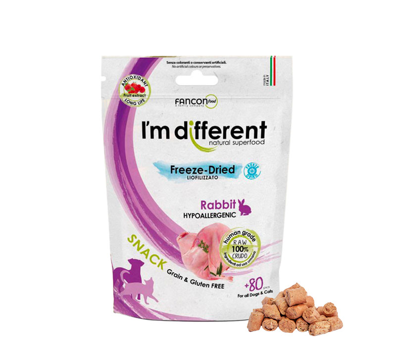 I'M DIFFERENTE FREEZE-DRIED SNACK COELHO 40G