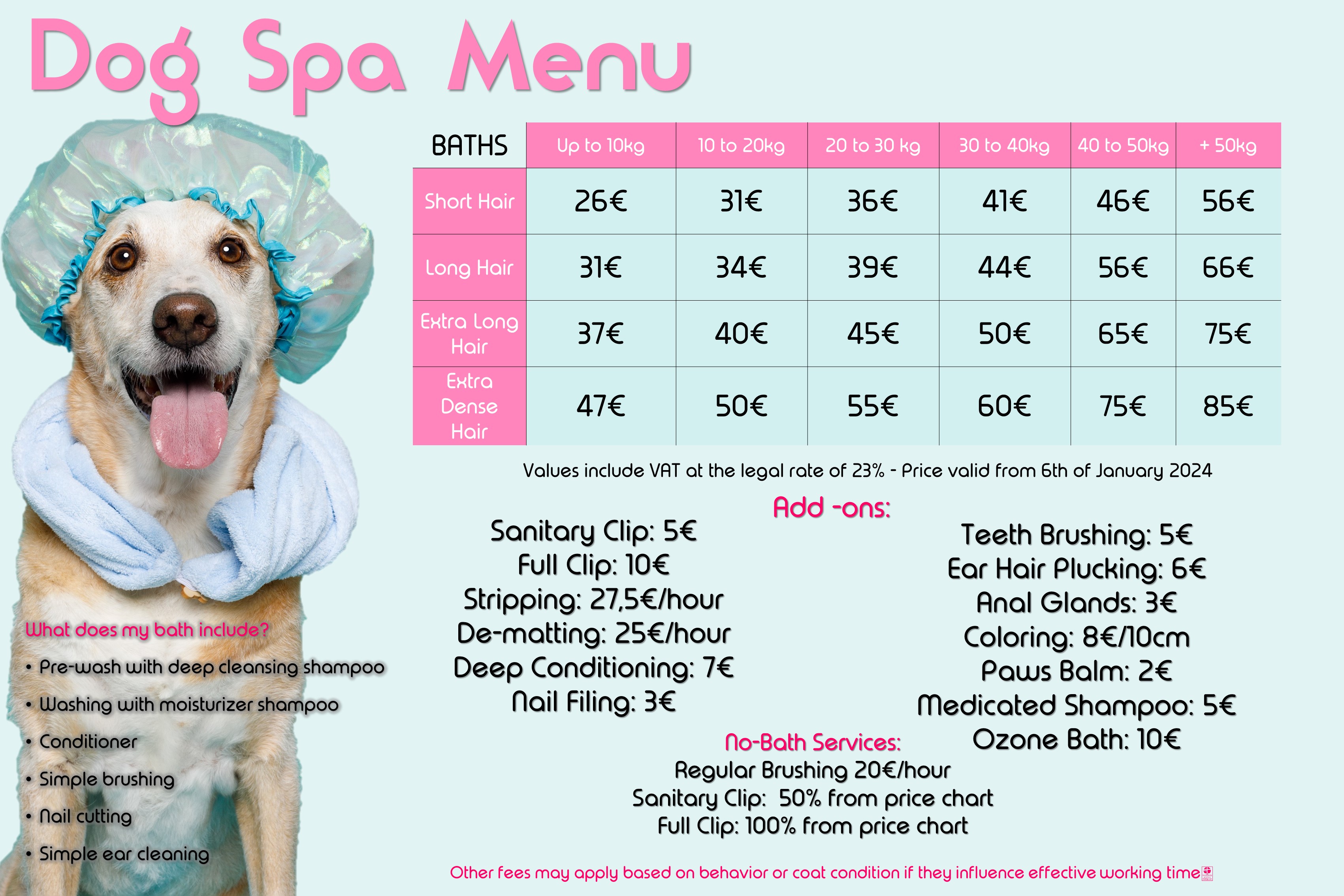 Dogs Grooming Prices